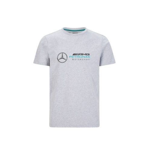 Mercedes Környakú Logo Csapat Póló Szürke