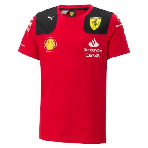 2023 Scuderia Ferrari Környakú Csapat Póló Gyerek